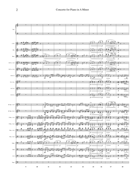 Piano Concerto In A Minor All Movements With Concert Band Accompaniment Page 2