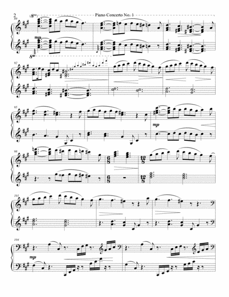 Piano Concerto No 1 Piano I Mov I Four Hand Reduction Page 2