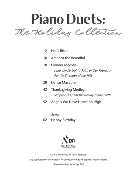 Piano Duets The Holiday Collection Page 2