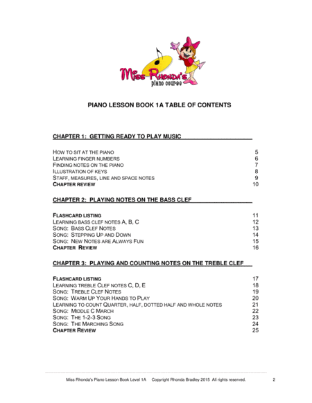 Piano Lesson Book 1a Miss Rhondas Piano Course For Kids Page 2