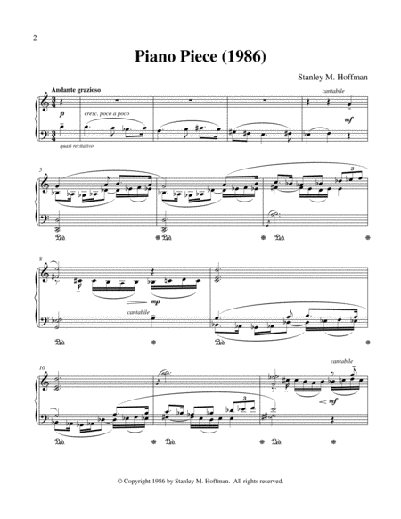 Piano Piece 1986 Page 2