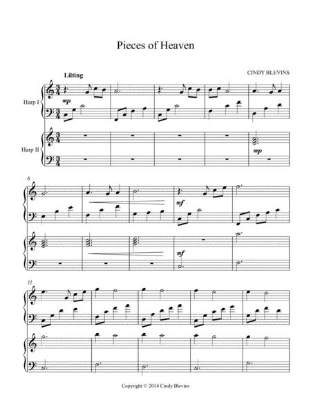 Pieces Of Heaven Arranged For Harp Duet Page 2