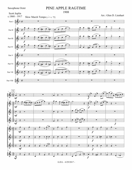 Pine Apple Ragtime Saxophones Page 2