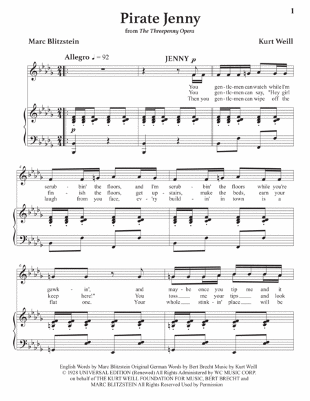 Pirate Jenny Transposed To B Flat Minor Page 2