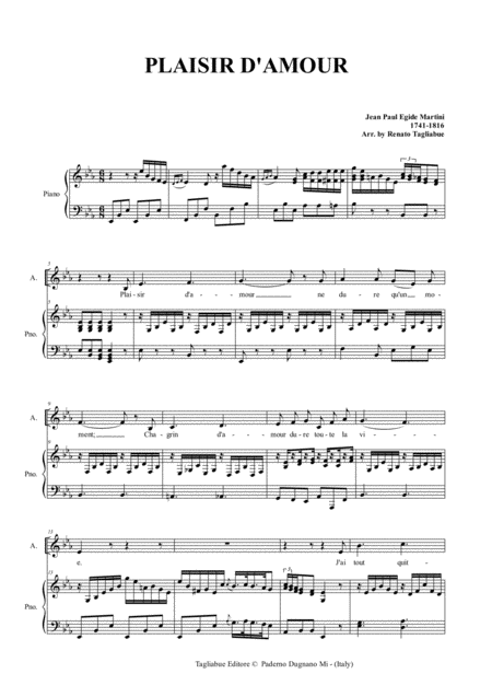 Plaisir D Amour Martini Arr For Alto Bariton And Piano Page 2