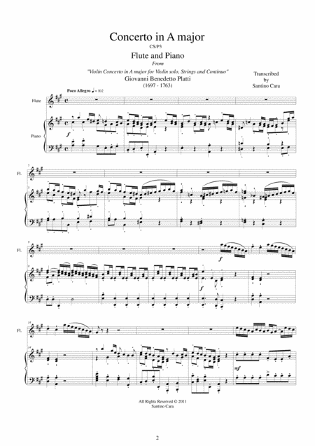 Platti Concerto In A Major For Flute And Piano Page 2