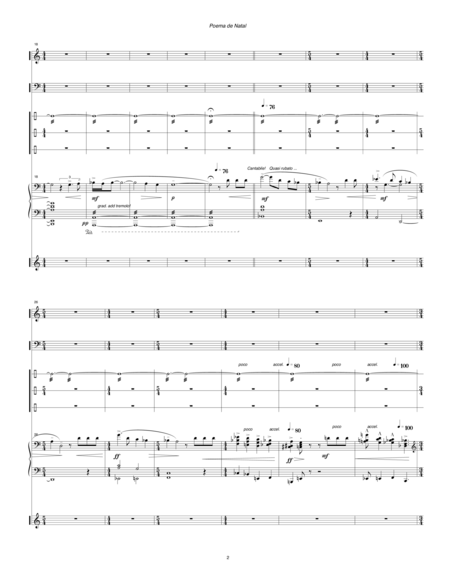 Poema De Natal 1996 For Mezzo Soprano Clarinet Trombone Piano And Percussion Page 2