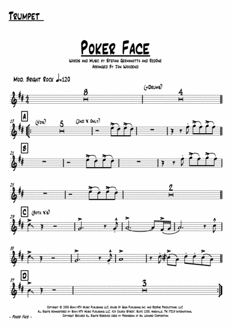 Poker Face 7 Piece Horn Chart Page 2