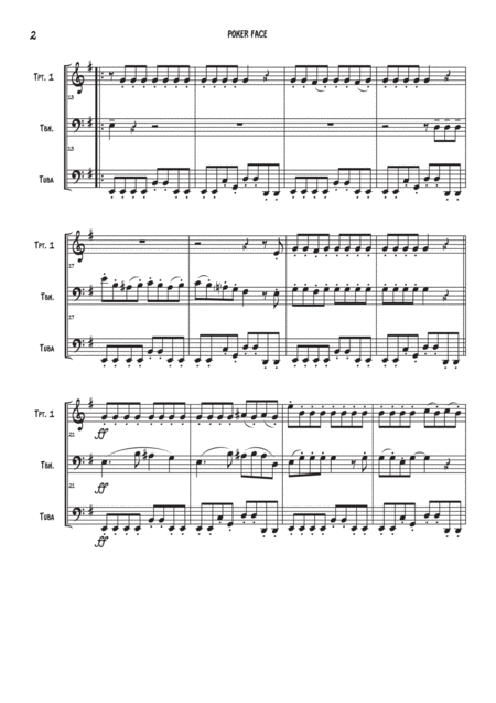 Poker Face Brass Trio Page 2