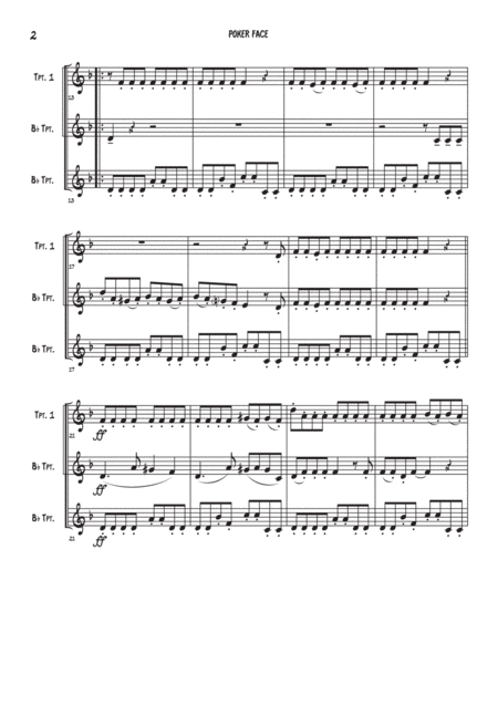 Poker Face Trumpet Trio Page 2