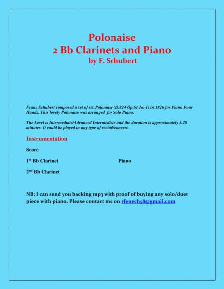 Polonaise F Schubert For 2 B Flat Clarinets And Piano Intermediate Page 2