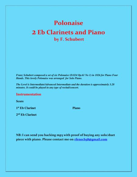 Polonaise F Schubert For 2 E Flat Clarinets And Piano Intermediate Page 2