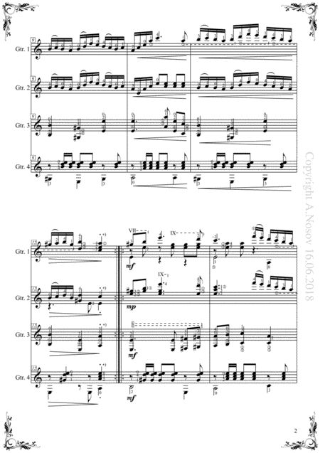 Polonaise Farewell To My Homeland Sheet Music For 4 Guitars Page 2