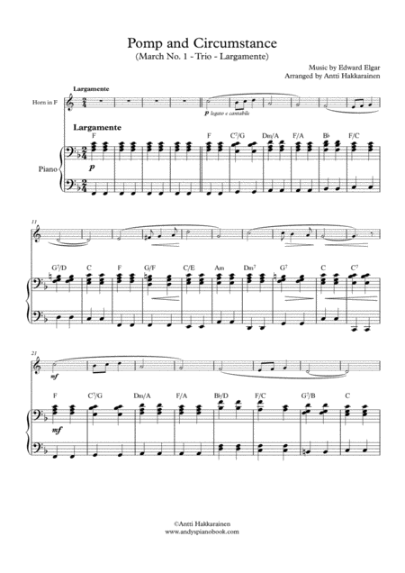 Pomp And Circumstance Horn Piano Page 2