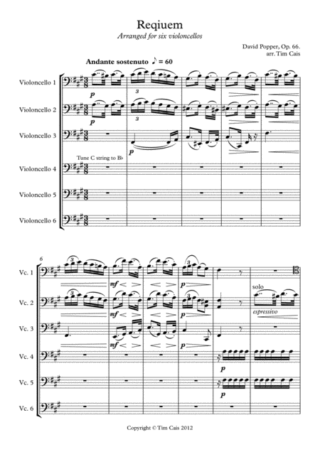 Popper Requiem Op 66 Cello Sextet Page 2