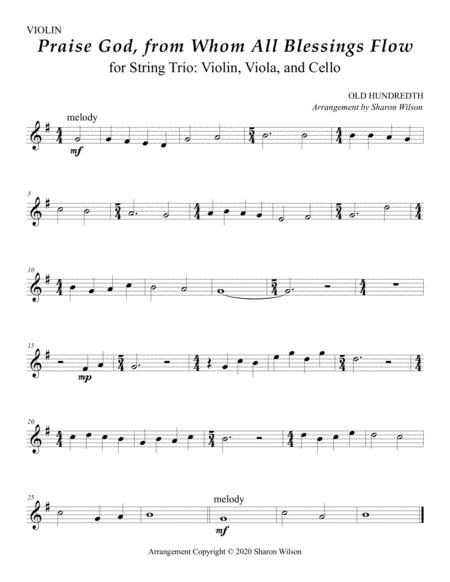 Praise God From Whom All Blessings Flow For String Trio Violin Viola And Cello Page 2