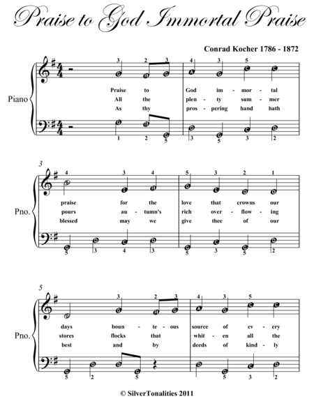 Praise To God Immortal Praise Easy Piano Sheet Music Page 2