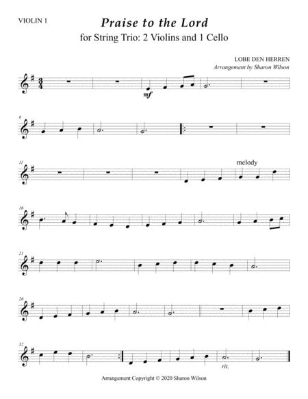 Praise To The Lord For String Trio Violin Viola And Cello Page 2