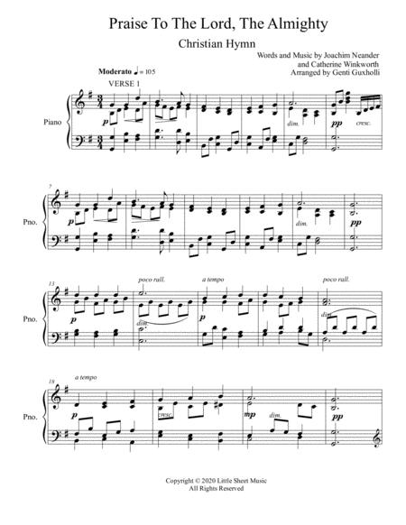 Praise To The Lord The Almighty Sacred Piano Solo Page 2