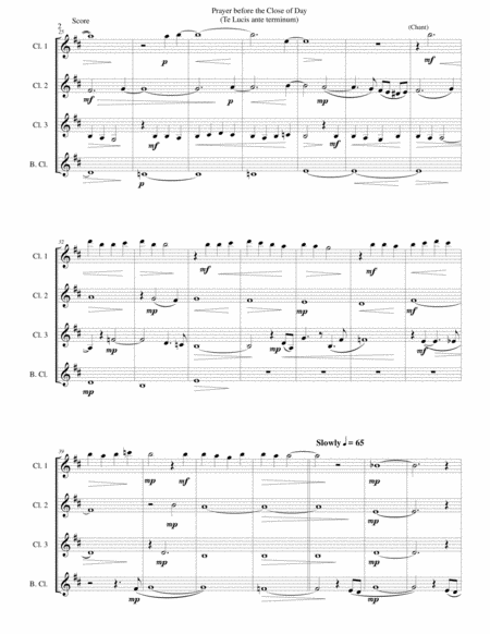 Prayer Before The Close Of Day Based On The Chant Te Lucis Ante Terminum For Clarinet Quartet Page 2