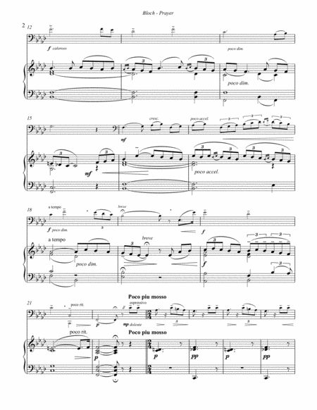 Prayer For Euphonium Piano Page 2