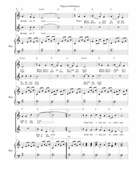 Prayer Of St Francis Peace Peace Duet And Piano Page 2