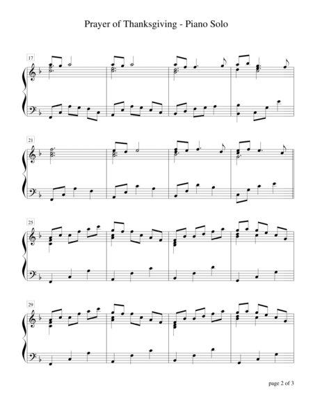 Prayer Of Thanksgiving Piano Solo Page 2