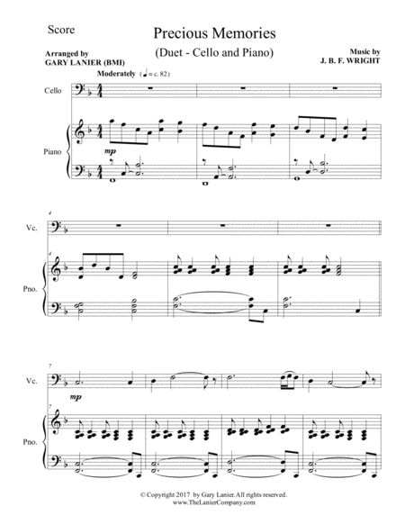 Precious Memories Duet Cello Piano With Score Part Page 2