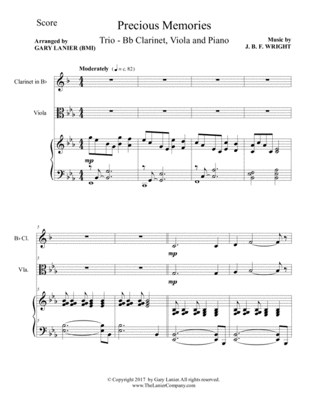 Precious Memories Trio Bb Clarinet Viola Piano With Score Part Page 2