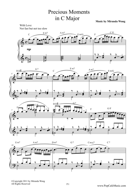 Precious Moments In C Key Wedding Piano Music Page 2