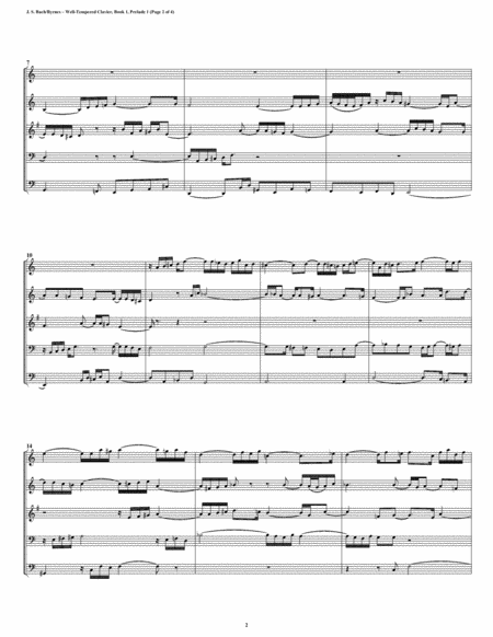 Prelude 01 From Well Tempered Clavier Book 2 Double Reed Quintet Page 2