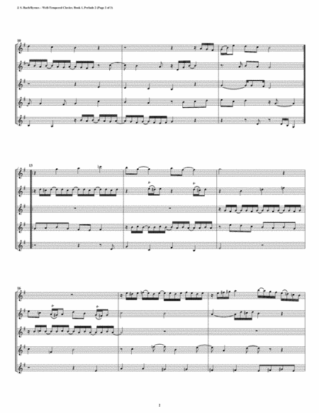 Prelude 02 From Well Tempered Clavier Book 2 Clarinet Quintet Page 2