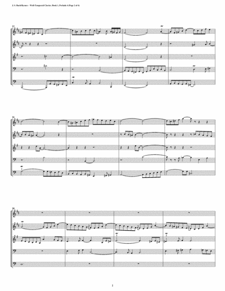 Prelude 04 From Well Tempered Clavier Book 1 Brass Quintet Page 2