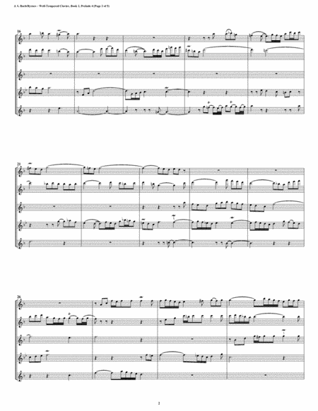 Prelude 04 From Well Tempered Clavier Book 2 Flute Quintet Page 2