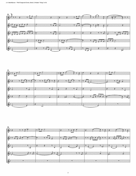 Prelude 07 From Well Tempered Clavier Book 2 Clarinet Quintet Page 2