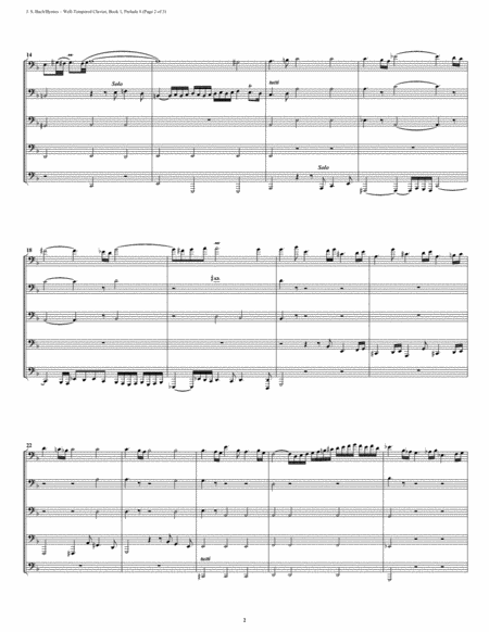 Prelude 08 From Well Tempered Clavier Book 1 Euphonium Tuba Quintet Page 2