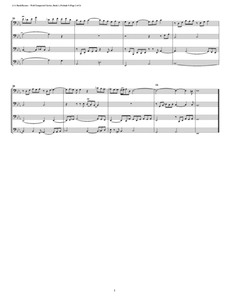 Prelude 09 From Well Tempered Clavier Book 1 Bassoon Quartet Page 2