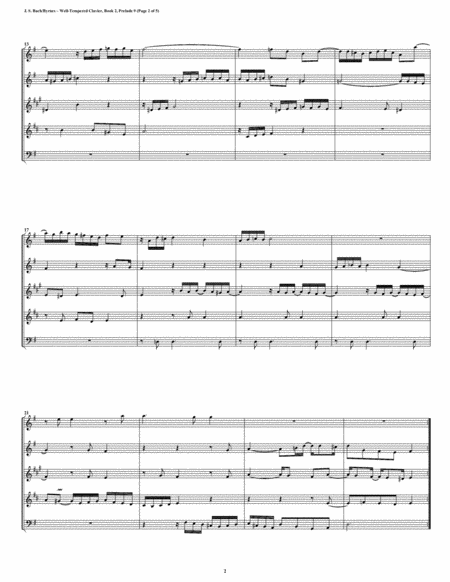 Prelude 09 From Well Tempered Clavier Book 2 Woodwind Quintet Page 2