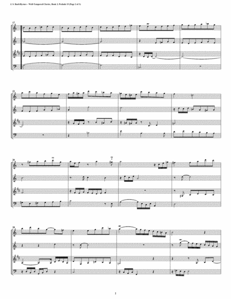 Prelude 15 From Well Tempered Clavier Book 2 Woodwind Quartet Page 2