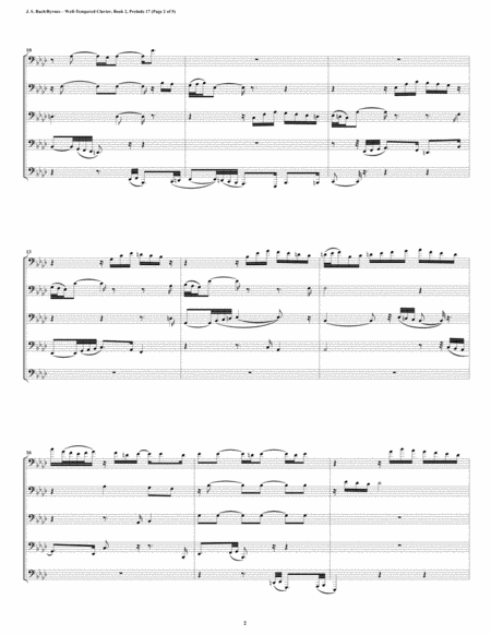 Prelude 17 From Well Tempered Clavier Book 2 Euphonium Tuba Quintet Page 2