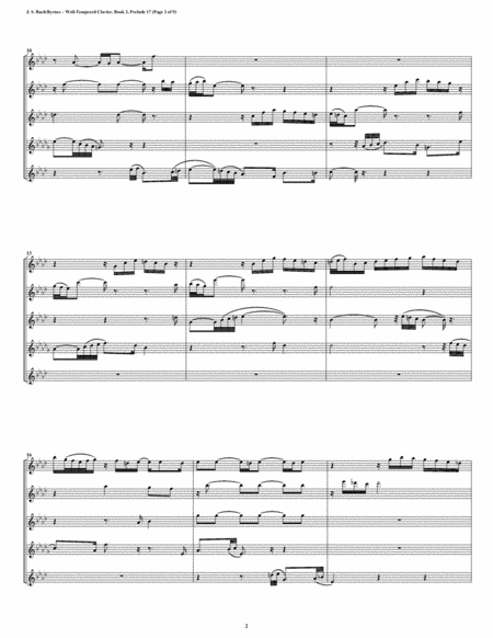 Prelude 17 From Well Tempered Clavier Book 2 Flute Quintet Page 2