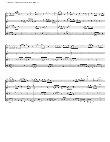 Prelude 19 From Well Tempered Clavier Book 1 Clarinet Quartet Page 2