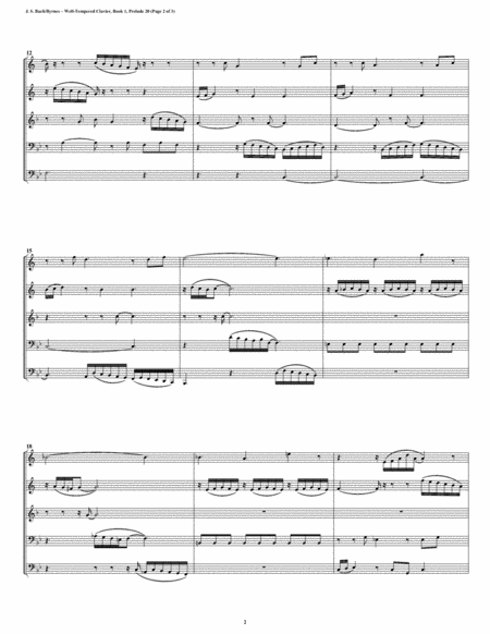 Prelude 20 From Well Tempered Clavier Book 1 Brass Quintet Page 2