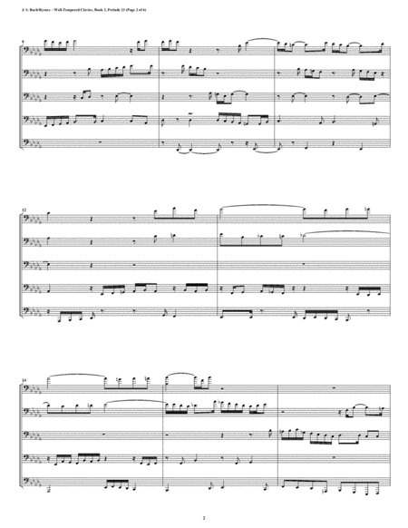 Prelude 23 From Well Tempered Clavier Book 2 Euphonium Tuba Quintet Page 2