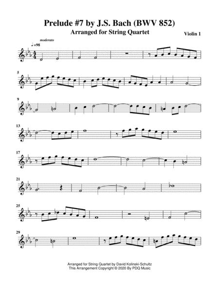 Prelude 7 Bwv 852 Arranged For String Quartet Page 2