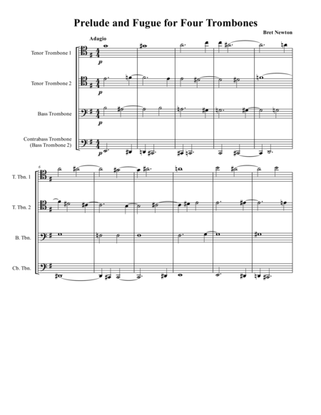 Prelude And Fugue For Four Trombones Page 2