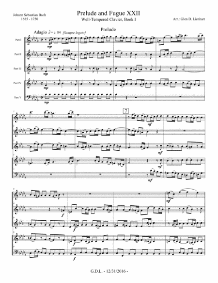 Prelude And Fugue Xxii Woodwind Quintet Page 2
