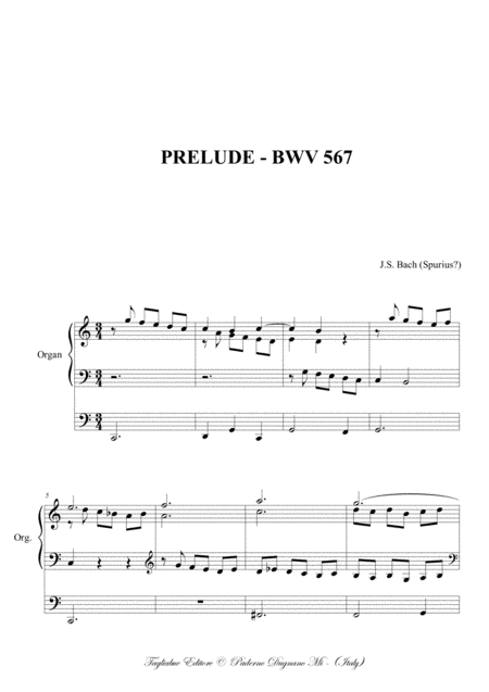 Prelude Bwv 567 For Organ Page 2