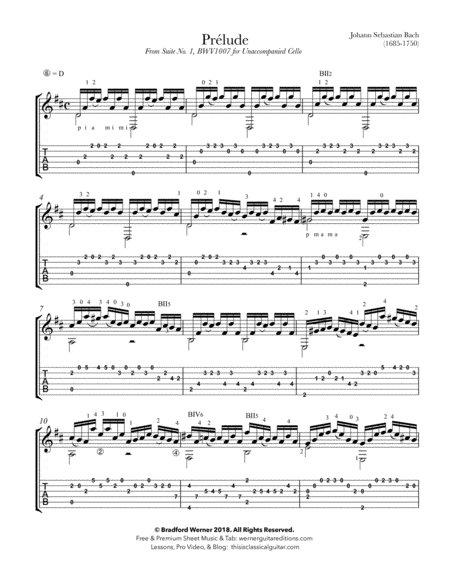 Prelude From Bwv1007 By Bach Tab Page 2