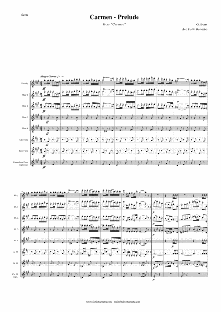 Prelude From Carmen For Flute Choir Page 2